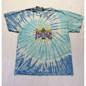 Peace Frogs T Shirt Mens Medium Multicolor Spiral Tie Dye Graphic Print Cotton